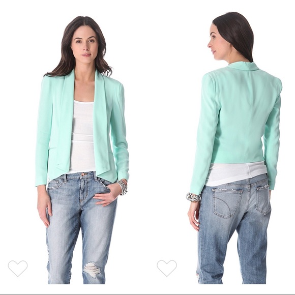 Rebecca Minkoff Jackets & Blazers - REBECCA MINKOFF Silk Blazer Mint- Size S